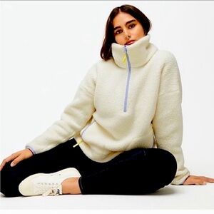J. Crew Cream Vintage Fleece Sherpa Pullover